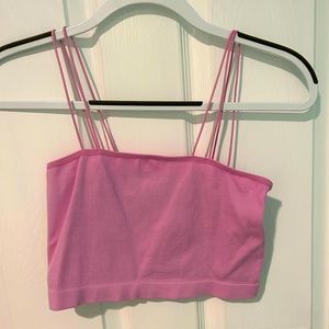 Forever 21 Pink Cropped Spaghetti Strap Tank